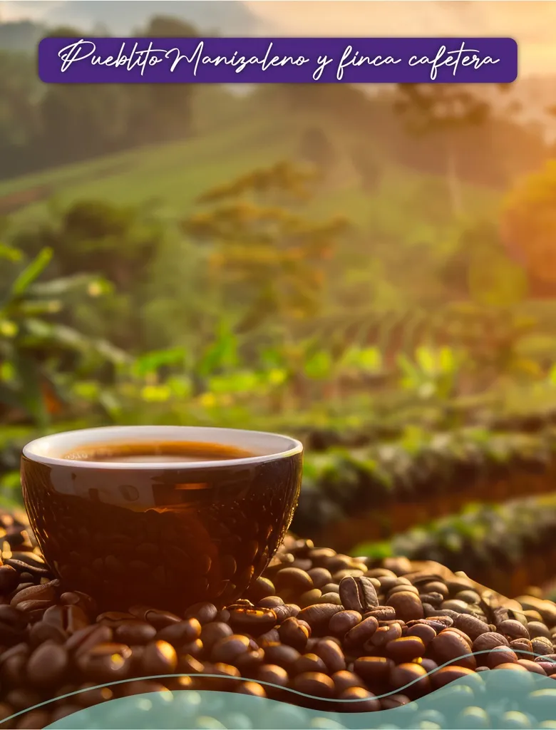 Immerse yourself in the soul of the Coffee Axis with this unique tour. It begins in Pueblito Manizaleño, a charming corner that recreates the traditional life of the region, full of colors, culture and smiles. Then, experience the magic of a coffee farm: walk among coffee plantations, learn about the coffee process and delight your senses with the best high-altitude coffee.